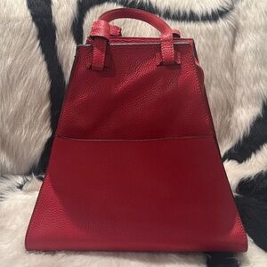 Elegant Red Leather Handbag
